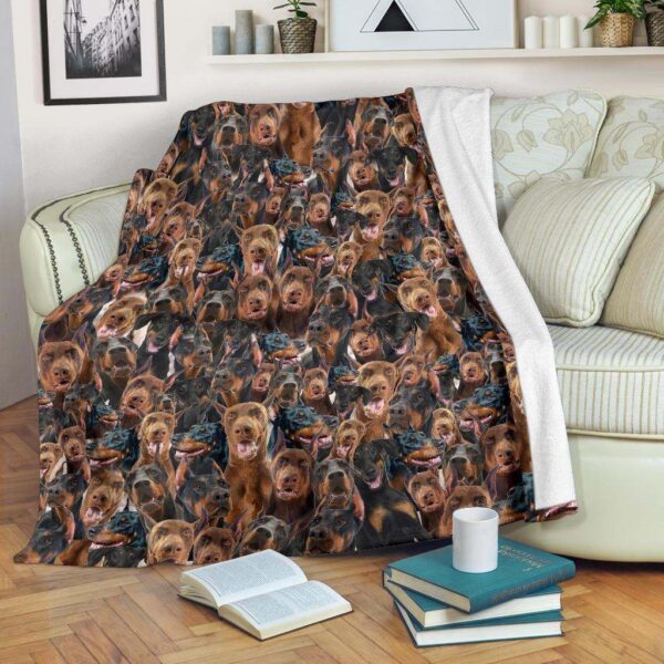 Doberman Pinscher Full Face Fleece Blanket Sherpa Blanket