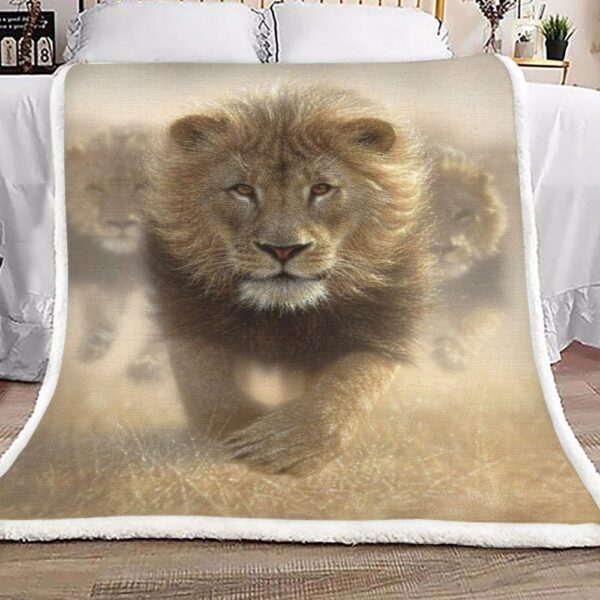 Eat My Dust Lion Fleece Blanket Sherpa Blanket