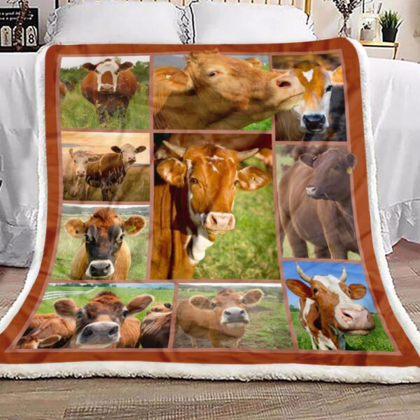 Love Cow Farming Fleece Blanket Sherpa Blanket