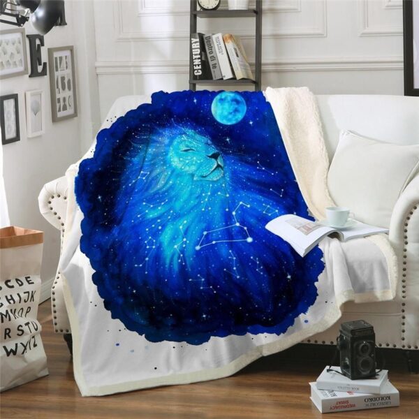 Lion Galaxy Fleece Blanket Sherpa Blanket