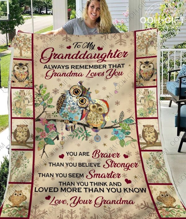 To My Granddaughter Grandma Owl Fleece Blanket Sherpa Blanket