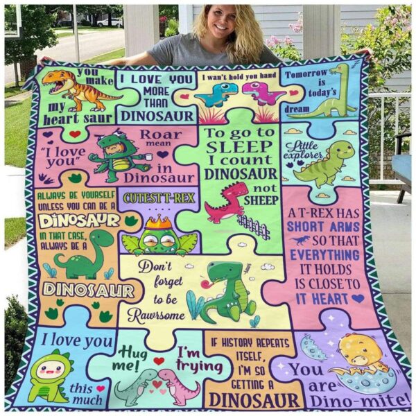 Dinosaur Fleece Blanket Sherpa Blanket