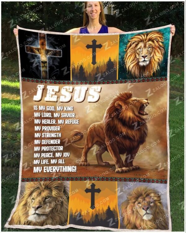 Lion Jesus Fleece Blanket Sherpa Blanket