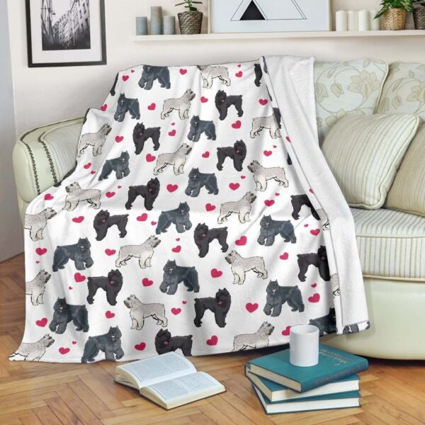Bouvier Des Flandres Heart Fleece Blanket Sherpa Blanket