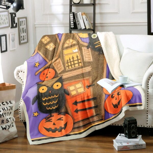 Owl Fleece Blanket Sherpa Blanket