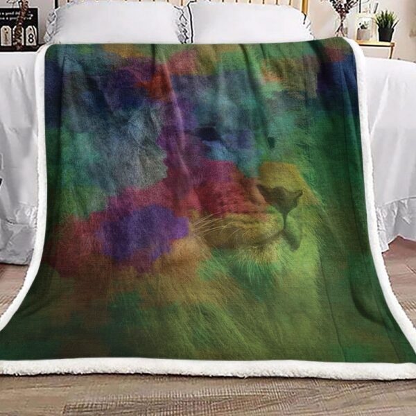 Lion Colorful Fleece Blanket Sherpa Blanket