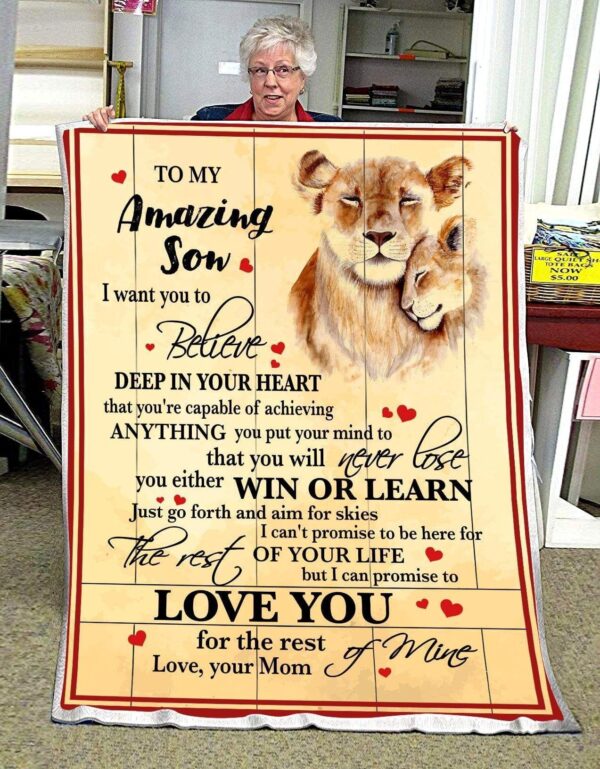 Lion Son Mom Love You For The Rest Of Mine Fleece Blanket Sherpa Blanket
