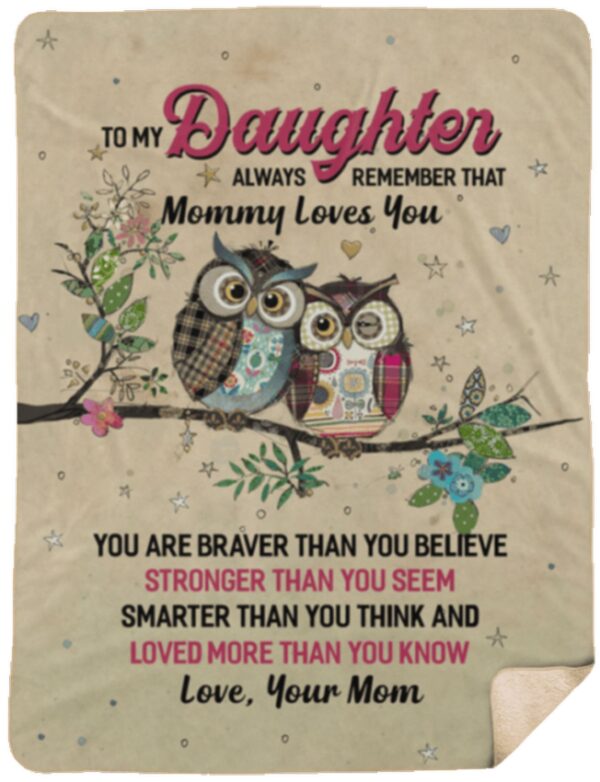 To My Daughter Owl Fleece Blanket Sherpa Blanket
