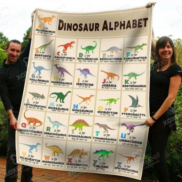Dinosaur Alphabet Fleece Blanket Sherpa Blanket