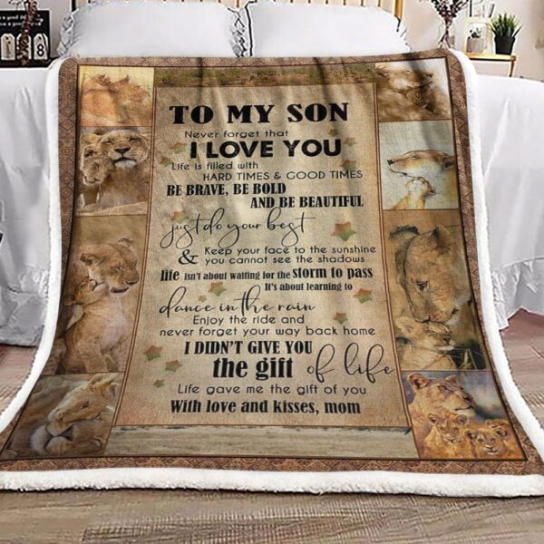 Son And Mom Lion Fleece Blanket Sherpa Blanket