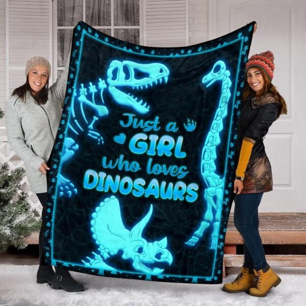 Just A Girl Who Loves Dinosaur Fleece Blanket Sherpa Blanket
