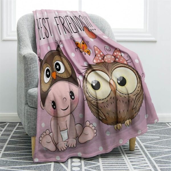 Owl Fleece Blanket Sherpa Blanket