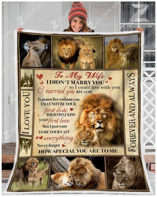 Lion To My Wife How Special You Are To Me Fleece Blanket Sherpa Blanket