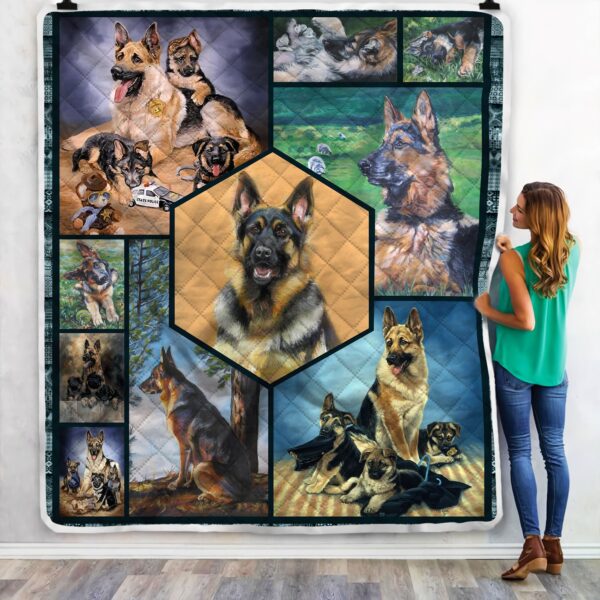 German Shepherd Art Fleece Blanket Sherpa Blanket
