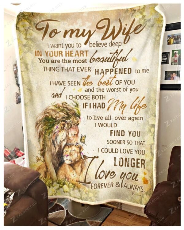 Lion To My Wife I Choose Both Fleece Blanket Sherpa Blanket