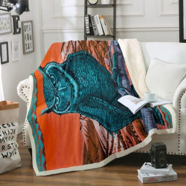 Owl Fleece Blanket Sherpa Blanket