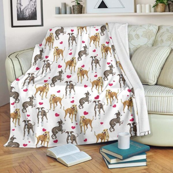 Sighthound Heart Fleece Blanket Sherpa Blanket