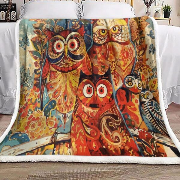 Owl Fleece Blanket Sherpa Blanket
