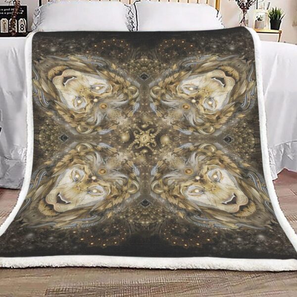 Lion Patterns Fleece Blanket Sherpa Blanket