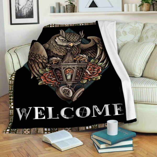 Owl Fleece Blanket Sherpa Blanket