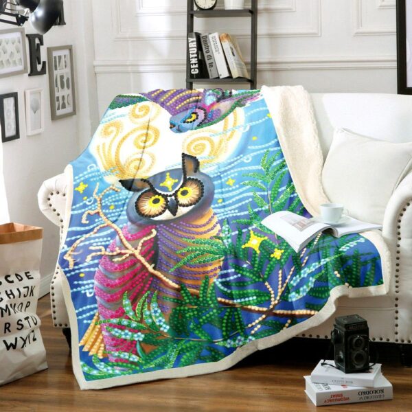Owl Fleece Blanket Sherpa Blanket