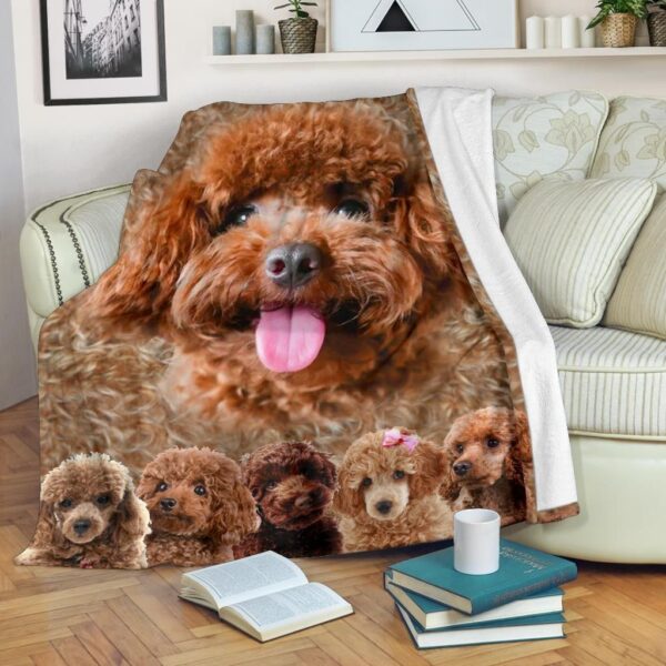 Funny Face Poodle Fleece Blanket Sherpa Blanket