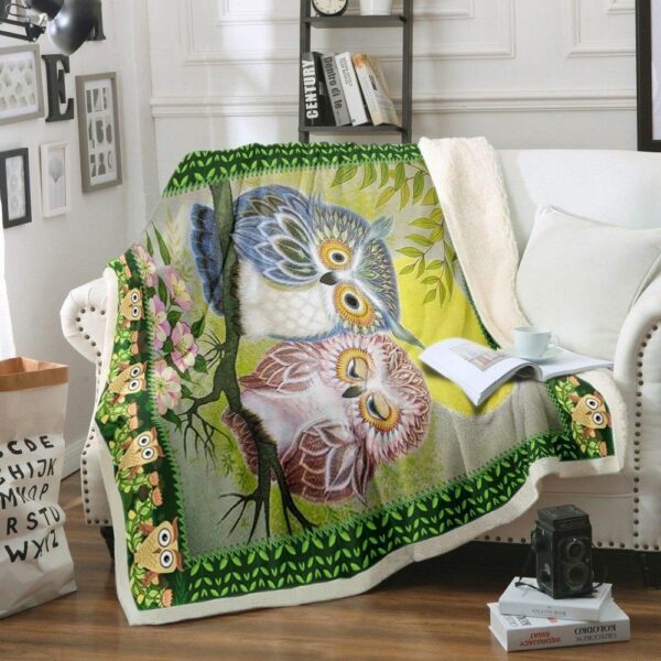 Owl Fleece Blanket Sherpa Blanket