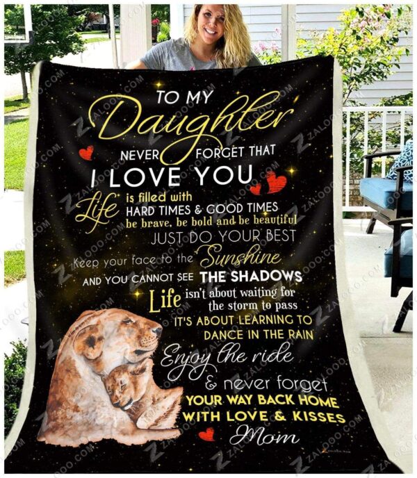 Lion To My Daughter Mom Be Brave Have Courage And Love Life Fleece Blanket Sherpa Blanket