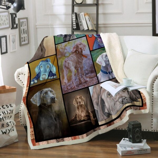 Weimaraner Dog Fleece Blanket Sherpa Blanket