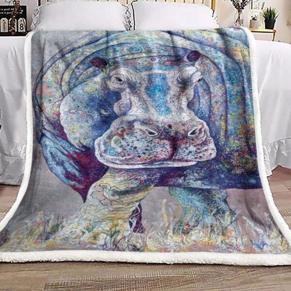 Hippo Fleece Blanket Sherpa Blanket