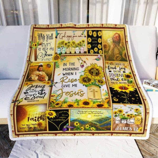 In The World When I Rise Give Me Jesus Fleece Blanket Sherpa Blanket