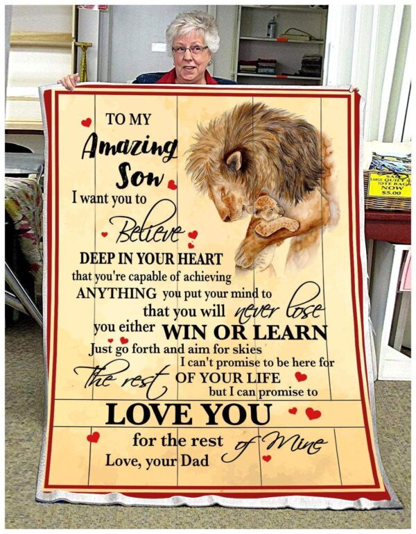 Lion Son Dad Love You For The Rest Of Mine Fleece Blanket Sherpa Blanket