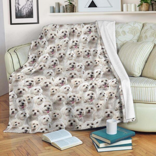 Maltese Full Face Fleece Blanket Sherpa Blanket