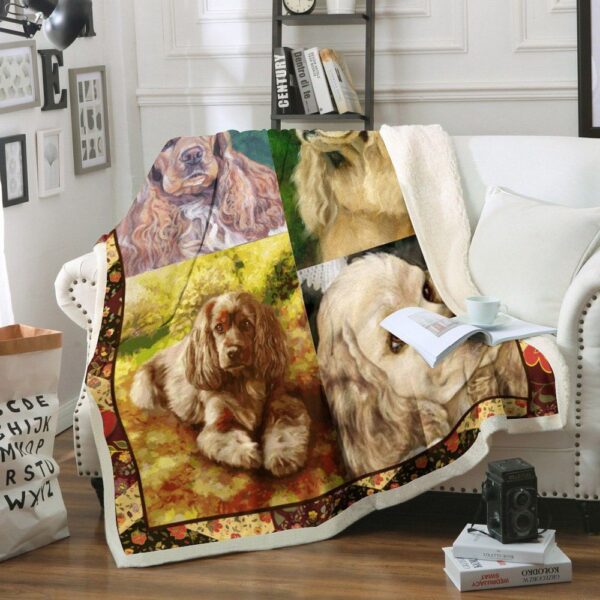 Cocker Spaniel Dog Fleece Blanket Sherpa Blanket