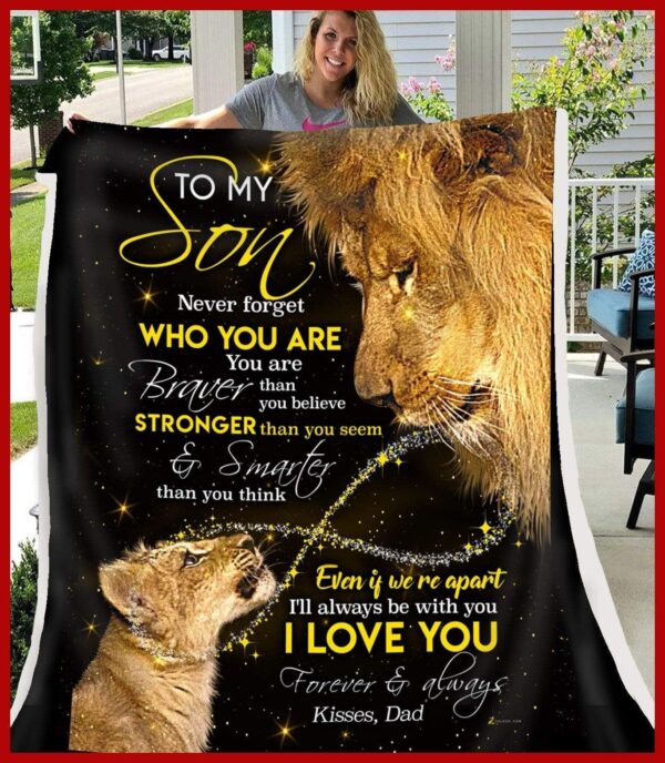 Lion Son Dad Never Forget Who You Are Fleece Blanket Sherpa Blanket