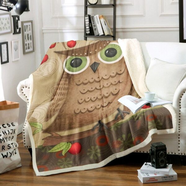 Owl Fleece Blanket Sherpa Blanket