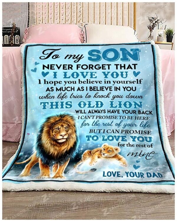 Lion To My Son This Old Lion Love Dad Fleece Blanket Sherpa Blanket