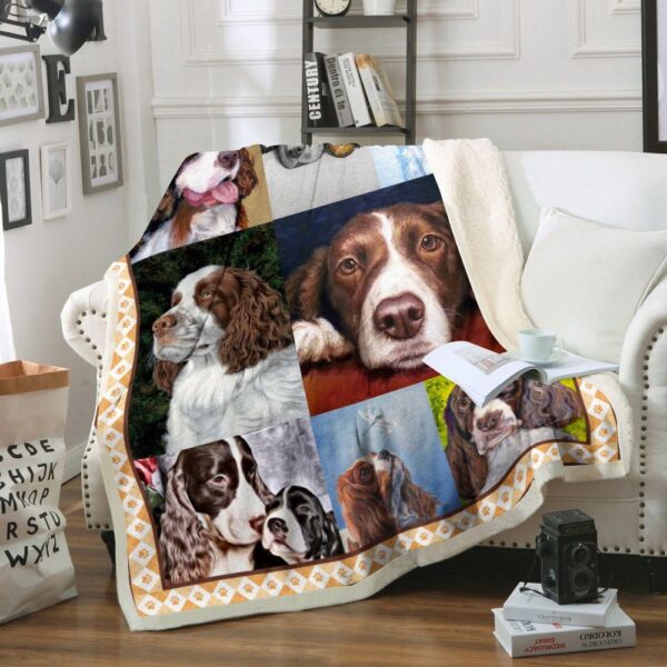 English Springer Spaniel Dog Fleece Blanket Sherpa Blanket