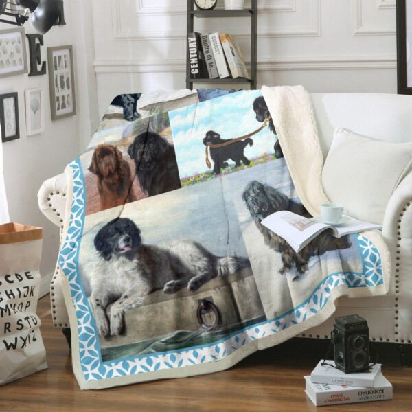 Newfoundland Dog Fleece Blanket Sherpa Blanket
