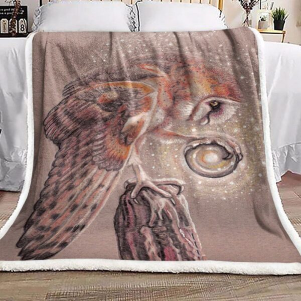 Owl Fleece Blanket Sherpa Blanket