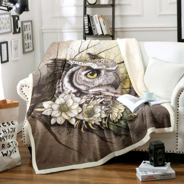 Owl Fleece Blanket Sherpa Blanket