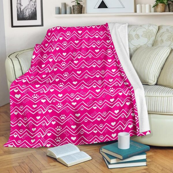 Pink Dog Lover Fleece Blanket Sherpa Blanket