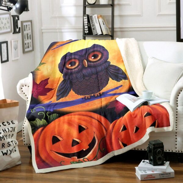 Owl Fleece Blanket Sherpa Blanket