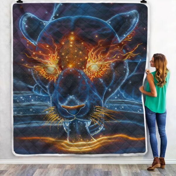 Panther Galaxy Fleece Blanket Sherpa Blanket