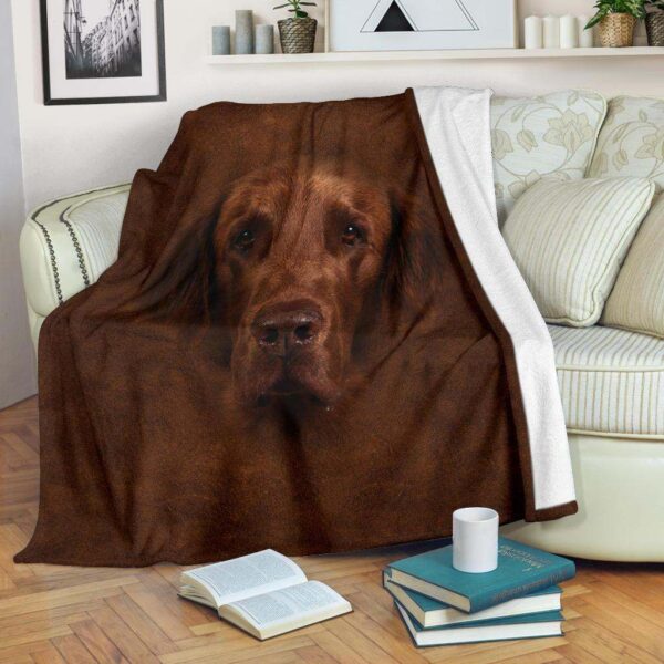 Flat Coated Retriever Face Hair Fleece Blanket Sherpa Blanket