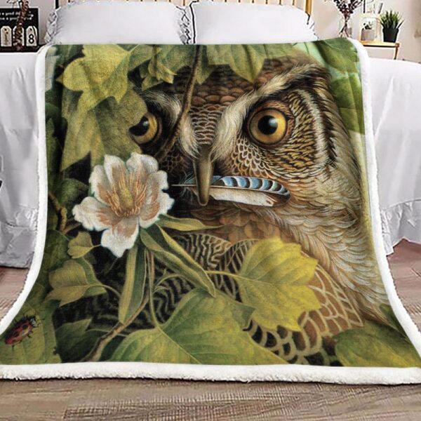 Owl Fleece Blanket Sherpa Blanket