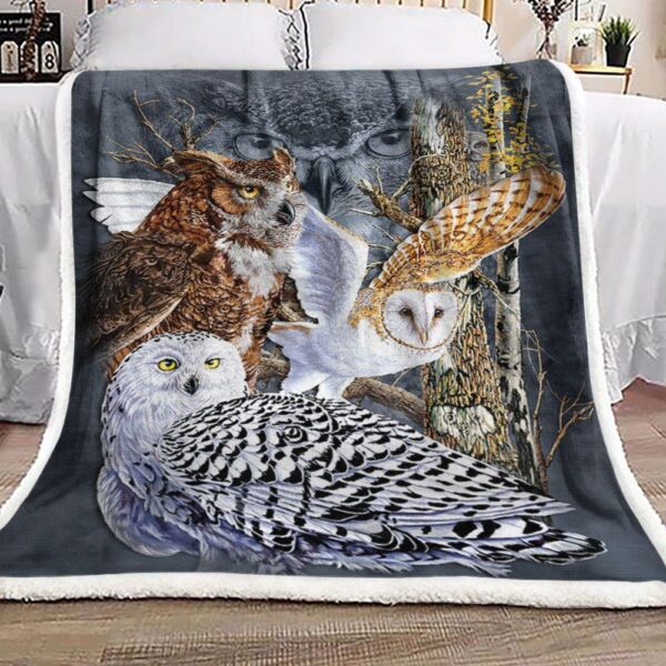 Owl Fleece Blanket Sherpa Blanket