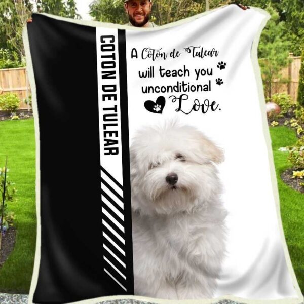 Coton De Tulear Fleece Blanket Sherpa Blanket