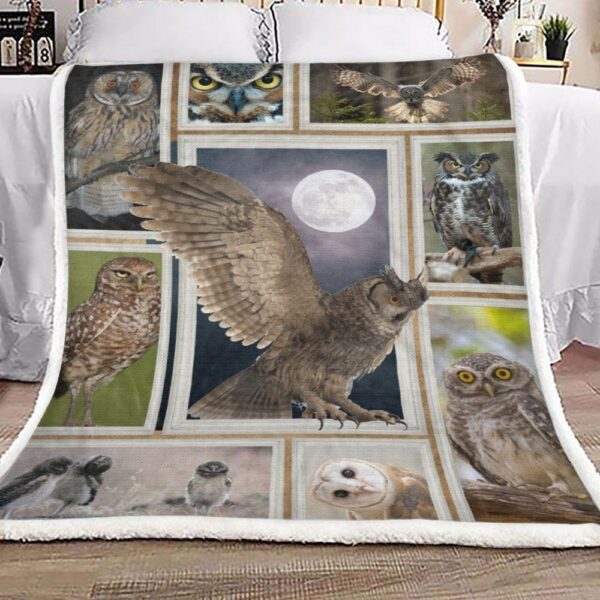 Owl Fleece Blanket Sherpa Blanket