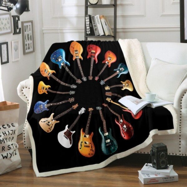 Guitar Fleece Blanket Sherpa Blanket